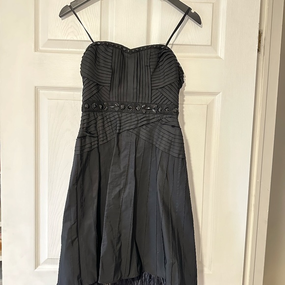 BCBGMaxAzaria Strapless Jewelled Dress with Ostrich Feather Trim - Picture 2 of 7